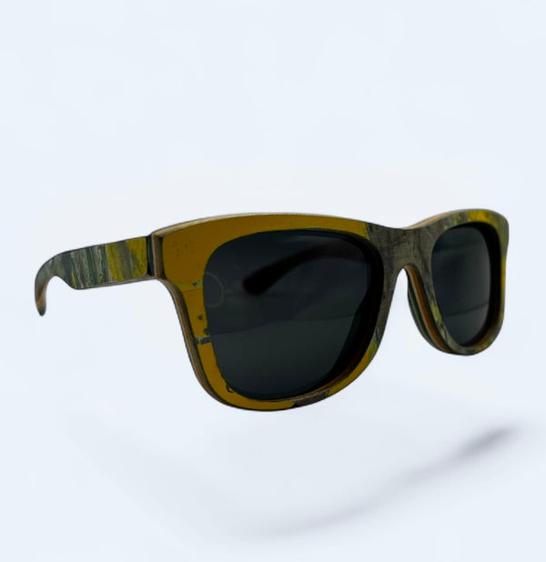 Recycled Skateboard Wayfarer Style Sunglasses