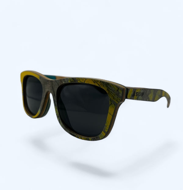 Recycled Skateboard Wayfarer Style Sunglasses