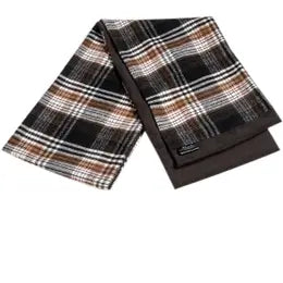 OPEN BOX 100% Wool Scarf - Black/Brown Checker