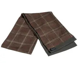 OPEN BOX 100% Wool Scarf Brown Checker