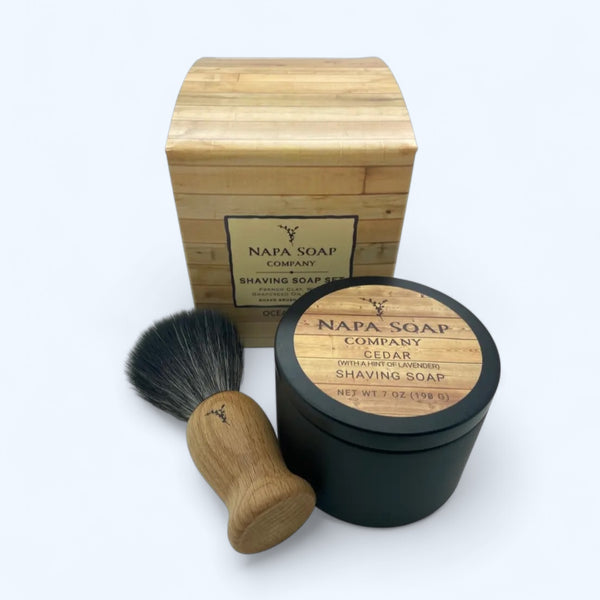 Shave Soap Set Black Tin
