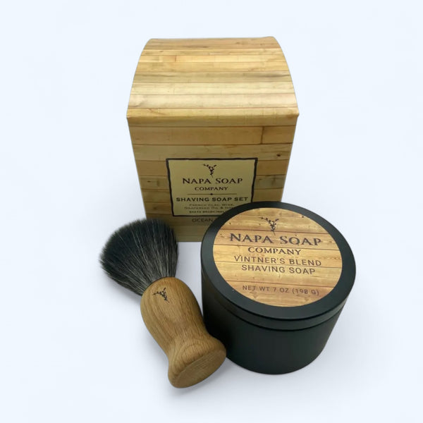 Shave Soap Set Black Tin
