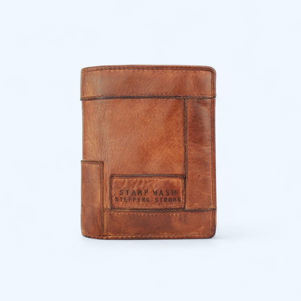 Men's Arco Washed Leather Wallet in Light Brown