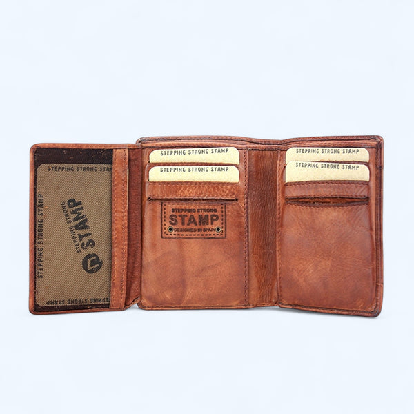 Men's Arco Washed Leather Wallet in Light Brown