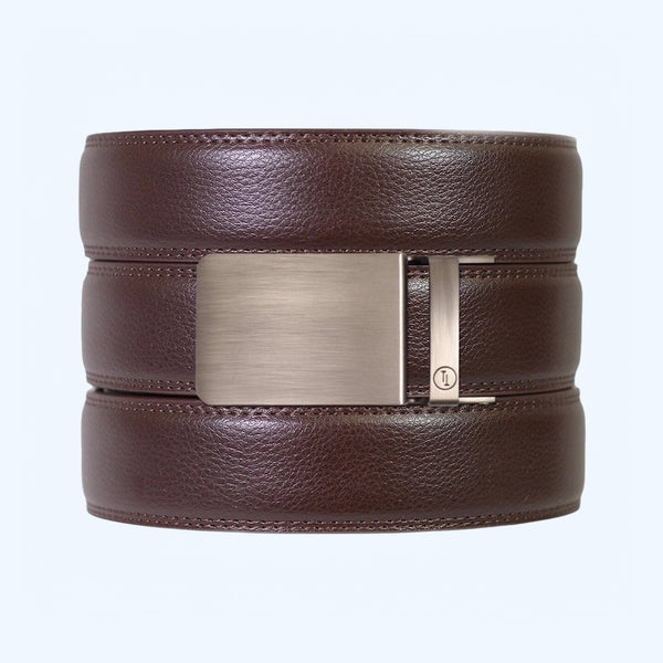 Espresso Leather Ratchet Belt & Buckle Set