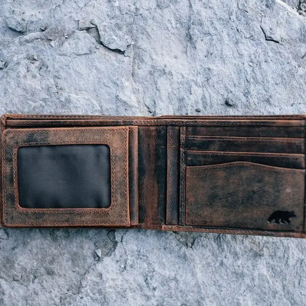 Large RFID Bifold Leather Wallet