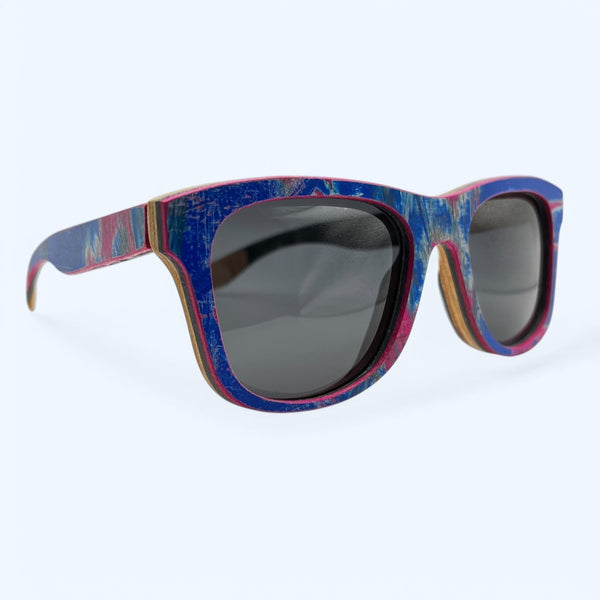 Recycled Skateboard Wayfarer Style Sunglasses