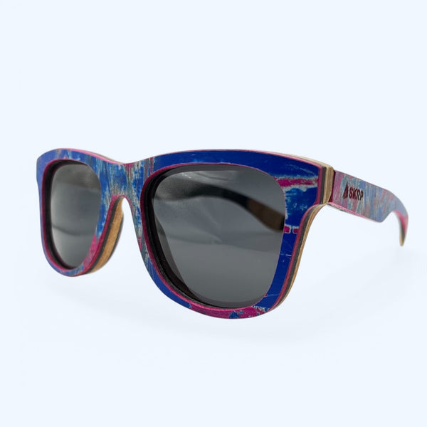 Recycled Skateboard Wayfarer Style Sunglasses