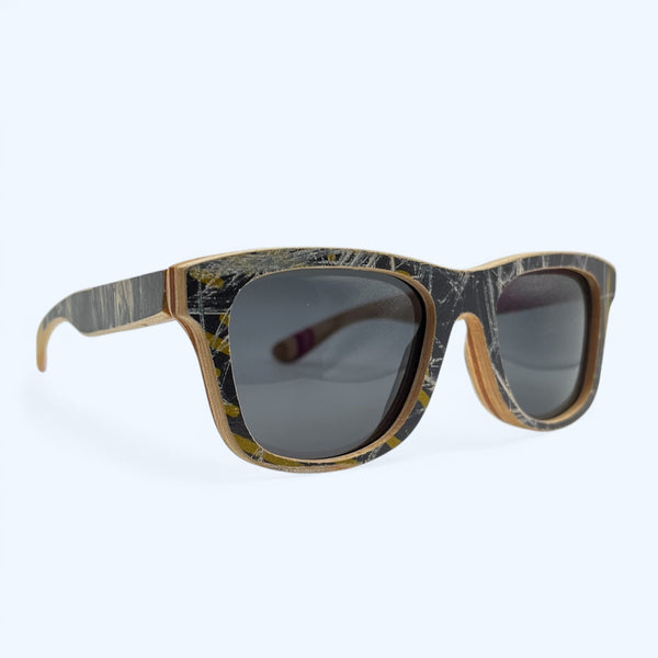 Recycled Skateboard Wayfarer Style Sunglasses