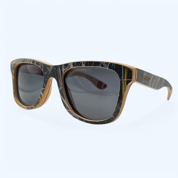 Recycled Skateboard Wayfarer Style Sunglasses