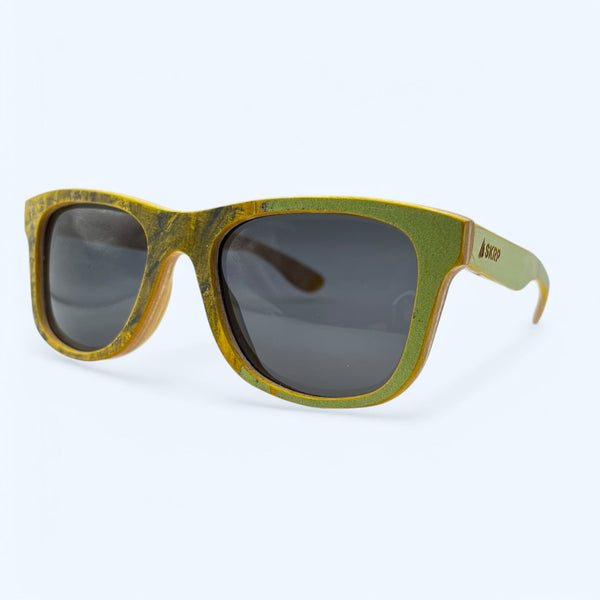 Recycled Skateboard Wayfarer Style Sunglasses