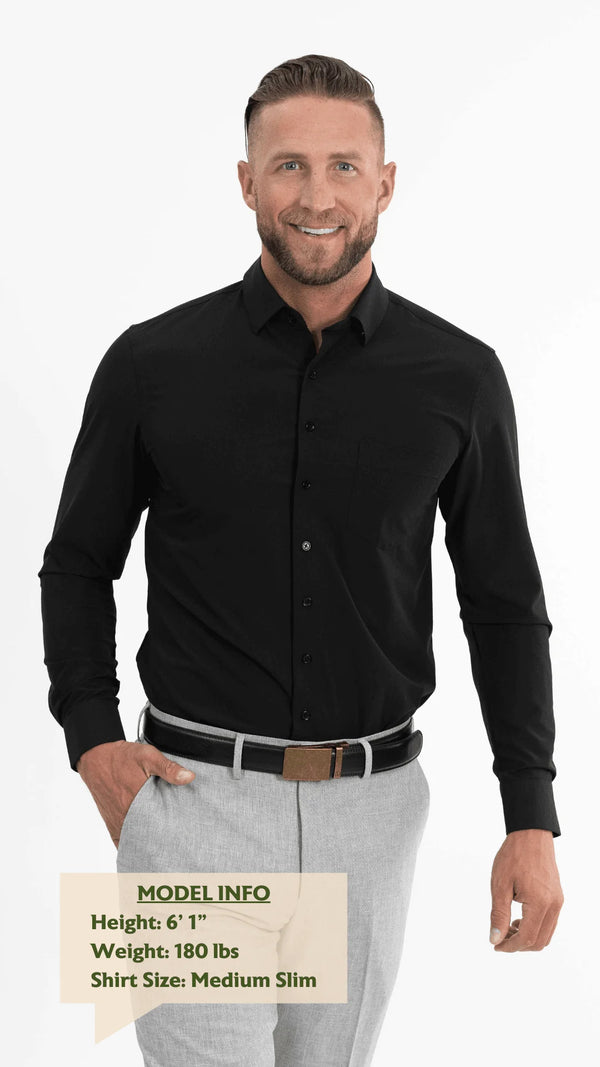 Black Hustle Dress Shirt - Long Sleeve