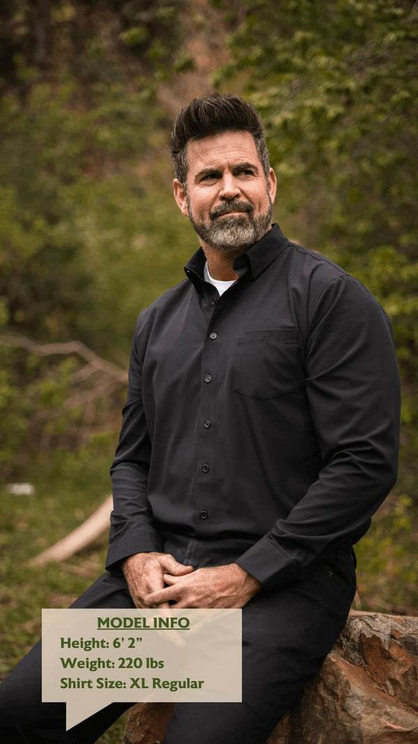 Black Hustle Dress Shirt - Long Sleeve