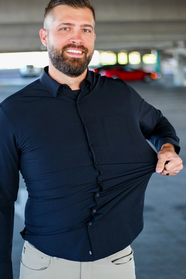 Black Hustle Dress Shirt - Long Sleeve