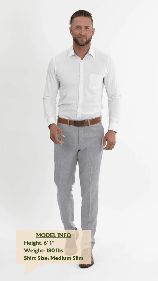 White Hustle Dress Shirt - Long Sleeve