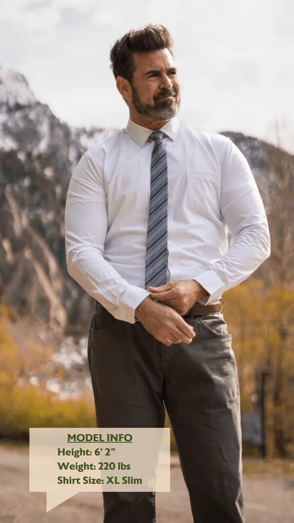 White Hustle Dress Shirt - Long Sleeve