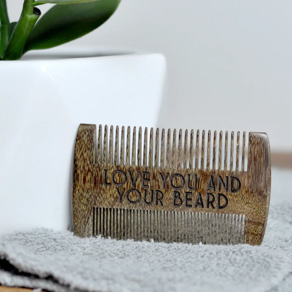 Blue Studio Creative- Sandalwood Beard Comb 'Love You and Your Beard'