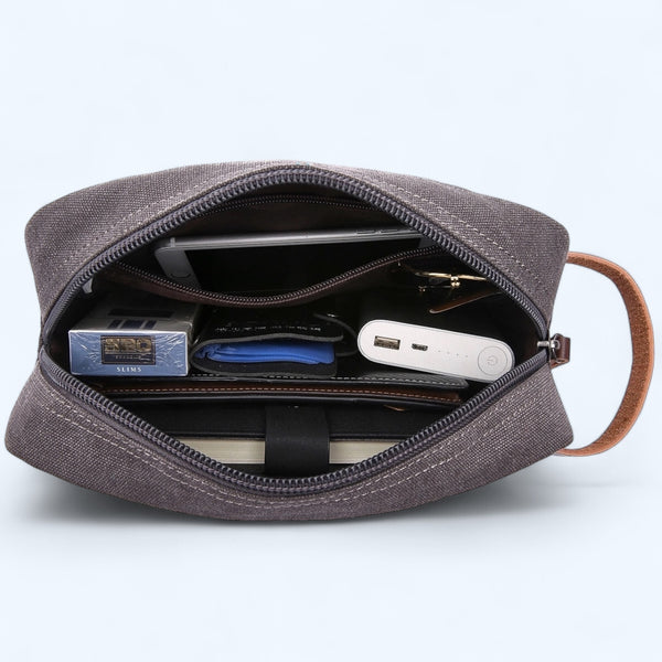 Mad Man- Canvas and Leather Toiletry Bag