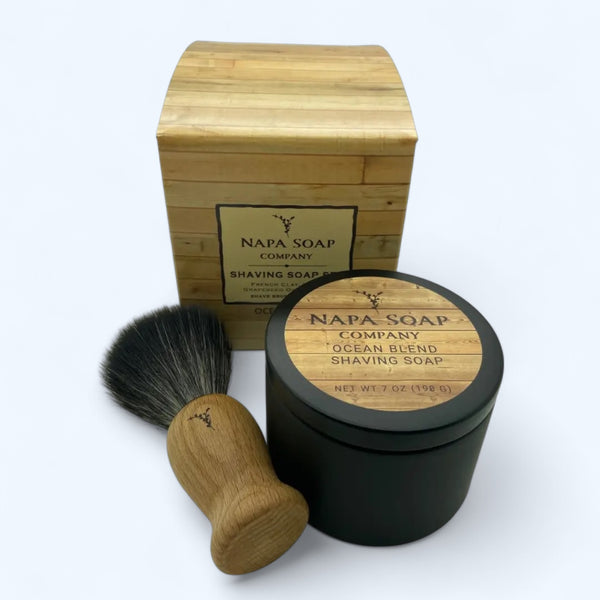 Napa Soap Company- Shave Soap Set Black Tin