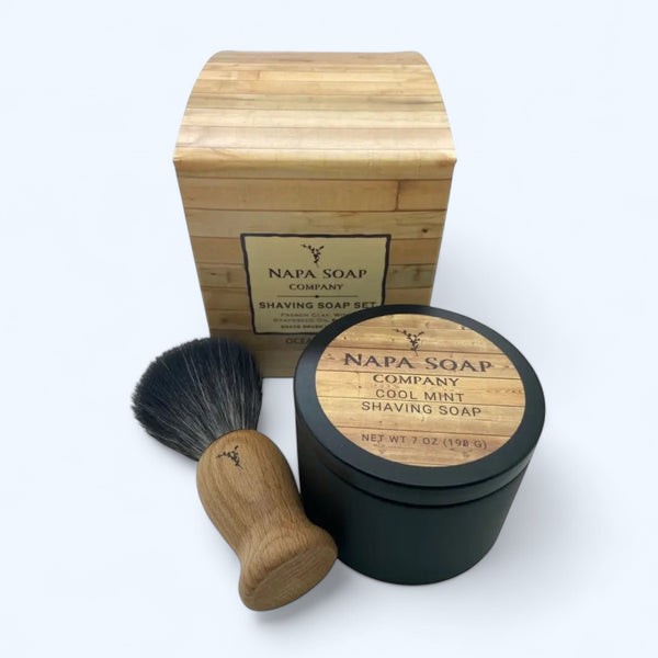 Napa Soap Company- Shave Soap Set Black Tin