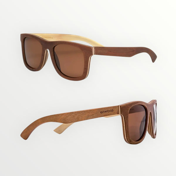 GOWOOD- Canadian Brown Maple Sunglasses with Brown Polarized Lenses