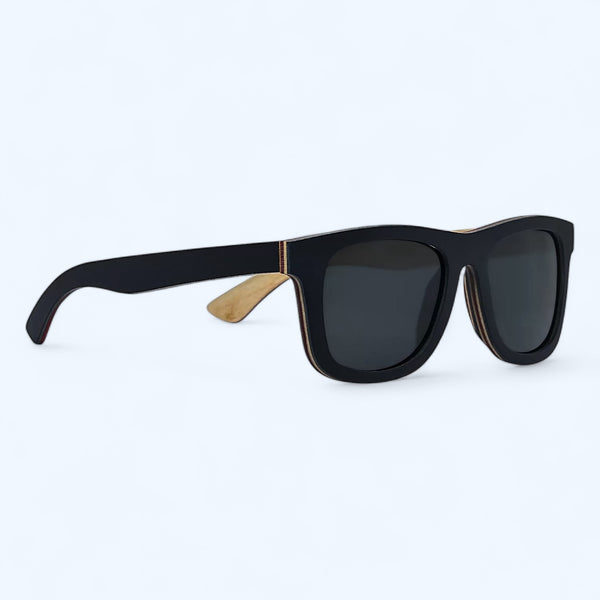 GOWOOD- Canadian Black Maple Sunglasses with Black Polarized Lenses