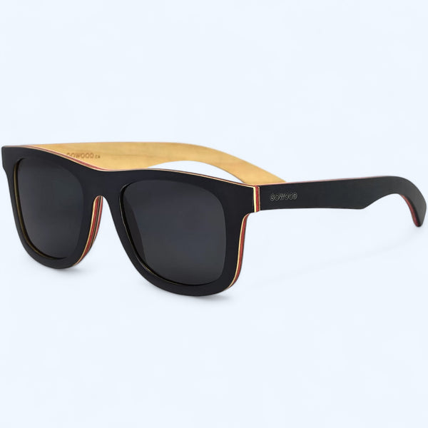 GOWOOD- Canadian Black Maple Sunglasses with Black Polarized Lenses