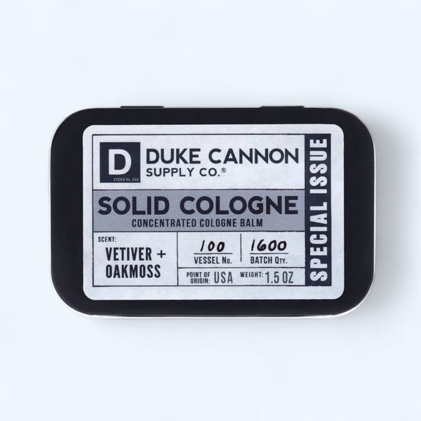 Duke Cannon Solid Cologne 1.5 oz- Vetiver + Oakmoss