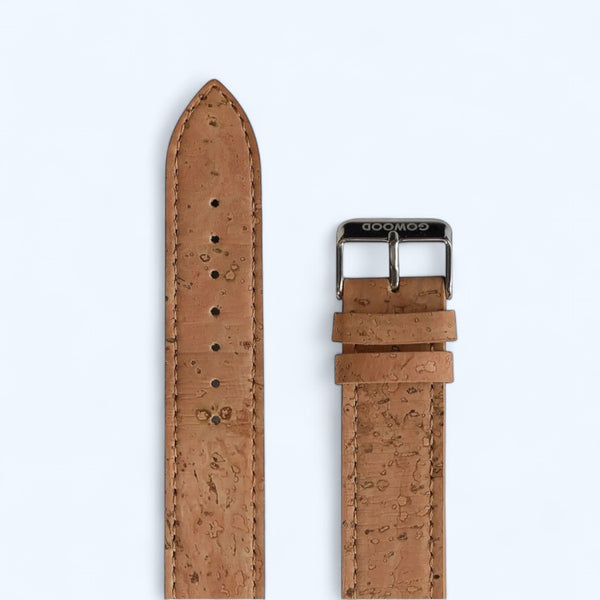 GOWOOD- Zebra Wood Watch with Real Portuguese Natural Cork Wristband